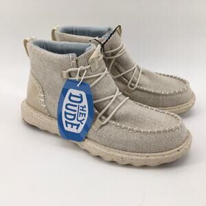 NWT Hey Dude Reyes Ankle Boot Womens 11 Heathered Ivory Greige Casual Comfort